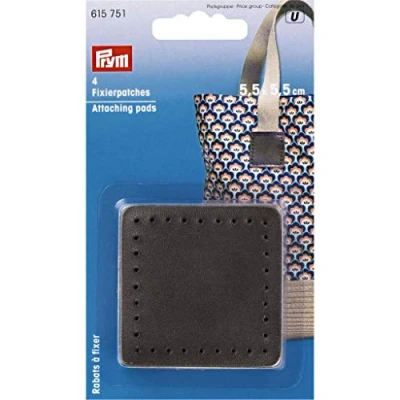 Afbeelding van PRYM Bevestigingspads voor tas handgrepen gemengd weefsel, polyester, bruin, 5,5 x cm, 4 delig