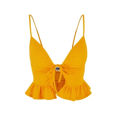 Afbeelding van Urban Classics Waffle Ruffle Top, Dames, Maat: Large, Magicmango