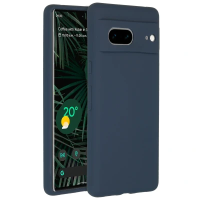 Afbeelding van Google Pixel 7 Hoesje Siliconen en TPU (zacht) Accezz Softcase/Backcover Donkerblauw Telefoonhoesje