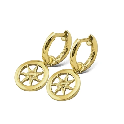 Afbeelding van Jwls4u Oorringen Sun Silver Gold plated JE014G
