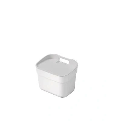 Afbeelding van CURVER Ready To Collect Afvalemmer met 5 liter inhoud, voor compost, wandhouder muur of deur, keuken, badkamer, wasruimte, 100% gerecycled, wit