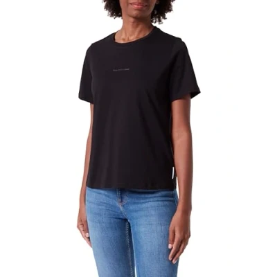 Afbeelding van Marc O&#039;Polo Denim Shortsleeve Roundneck Basic FIT WITH LOGO Tshirt basic, Dames, Maat: XXS, Black