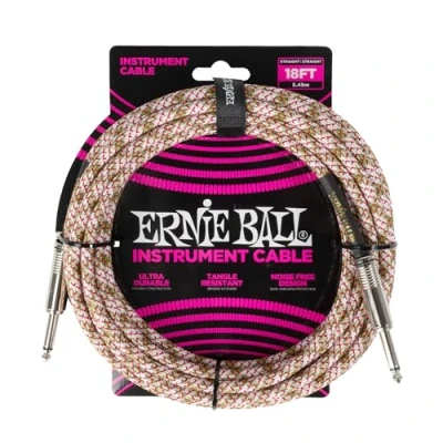Afbeelding van Ernie Ball 6430 Braided Emerald Argyle instrumentkabel 5,5 meter