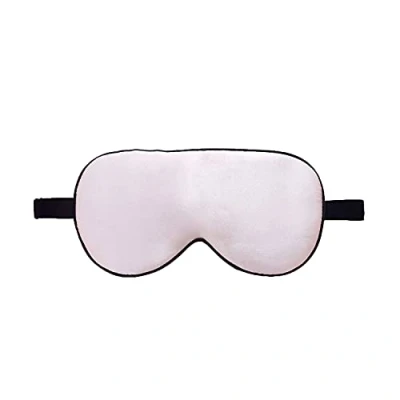 Afbeelding van ZIMASILK 100% zijden slaapbril, licht, verstelbare blinddoek voor reizen en thuis slapen, pure moerbeizijde, ademend, oogmasker met fluwelen zakje (roze)