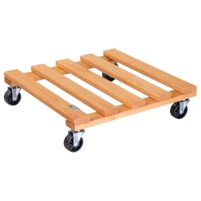 Afbeelding van Wagner Paletti 20042101 Plantenroller voor buiten en binnen, 38 x 9,5 cm, bloemenroller binnen buiten, potroller van massief FSC® hout, terracotta, draagkracht 120 kg, made in EU