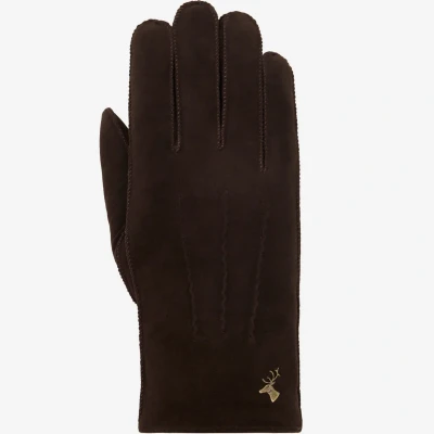 Afbeelding van Suède Herenhandschoenen Bruin Luxe Schapenvacht Voering
