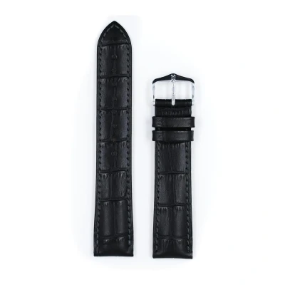 Afbeelding van Hirsch Horlogeband Duke Zwart Leer 12mm