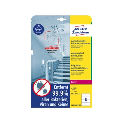 Afbeelding van Avery Etiketten Zweckform Antimicrobieel 99,1 X 67,7 Mm 80 Stuks