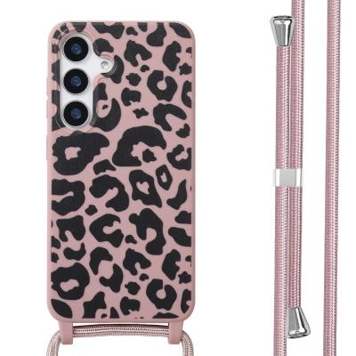 Afbeelding van Samsung Galaxy S25 Hoesje Siliconen en TPU (zacht) imoshion Softcase/Koordhoesje/Backcover Animal Pink Telefoonhoesje