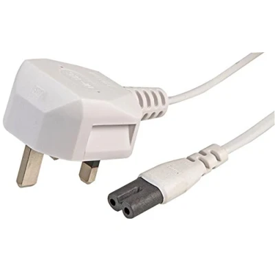 Afbeelding van Pro Elec PEL00422 UK Plug to IEC C7 Figuur 8 Power Lead, 1 m, Wit