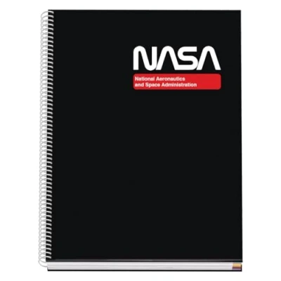 Afbeelding van DOHE A4 notitieboek, geruit, spiraalbinding, 100 vellen met 90 g/m², 5 mm, hardcover, NASA zwart, schoolmateriaal zwart