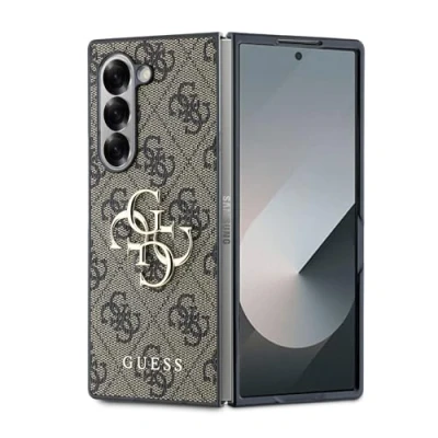 Afbeelding van CG Mobile Guess GUHCZFD64GMGBR hoes voor Z Fold6 F956 bruin leer 4G Metal Logo