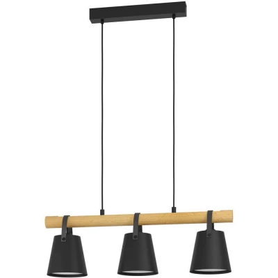 Afbeelding van EGLO Boyle Hanglamp   E27   78 cm   Zwart/Bruin/Wit