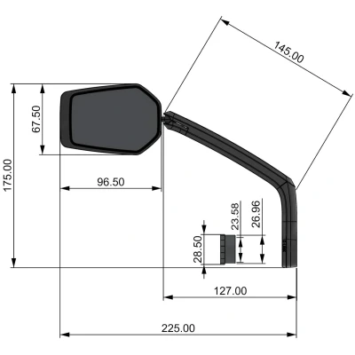 Afbeelding van CONTEC Ct rear view mirror e vie evo gl dazz m.g link