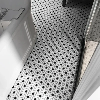 Afbeelding van The Mosaic Factory London Hexagon Mayfair 36 White/Black 2,3x2,6 cm
