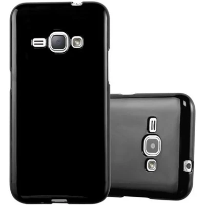 Afbeelding van Cadorabo Hoesje geschikt voor Samsung Galaxy J1 2015 in JELLY ZWART Beschermhoes gemaakt van flexibel TPU silicone Case Cover