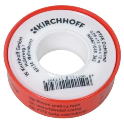 Afbeelding van Kirchhoff PTFE schroefdraad afdichtingstape, 0,08 x 12 mm m (5x) 986820048