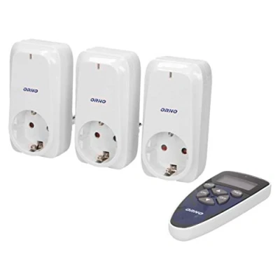 Afbeelding van ORNO GB 434(GS) Radio Stopcontact Set met Afstandsbediening en Timer 3er 4 Kanaals Voor Licht, Huishoudelijke Apparaten Wit Schuko