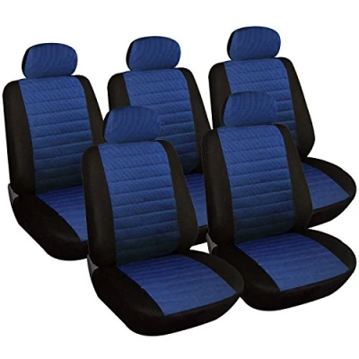 Afbeelding van WOLTU 7232 5 Voorstoelhoes, Auto Universele Autohoes Zwart Blauw