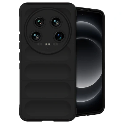Afbeelding van Xiaomi 14 Ultra Hoesje Siliconen en TPU (zacht) iMoshion Softcase/Backcover Zwart Telefoonhoesje