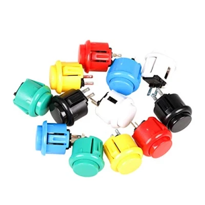 Afbeelding van EG STARTS 12x 24mm OEM Arcade Knoppen Schakelaar Perfect Vervangen voor Sanwa OBSF 24 Drukknop DIY Fighting Stick PC Joystick Games Onderdelen (Elke Kleur van 2 Stuks)