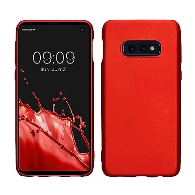 Afbeelding van kwmobile telefoonhoesje geschikt voor Samsung Galaxy S10e Hoesje smartphone Back cover in metallic donkerrood