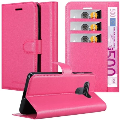 Afbeelding van Cadorabo Hoesje geschikt voor LG KQ51 in KERSEN ROZE Beschermhoes met magnetische sluiting, standfunctie en kaartvakje Book Case Cover Etui