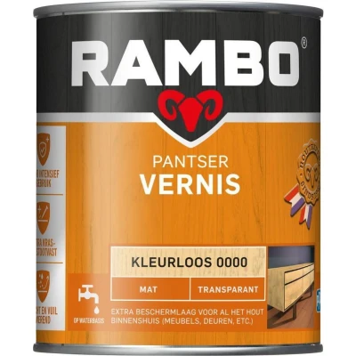Afbeelding van Rambo Pantser Vernis Mat Lak 750 ml Blank