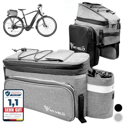 Afbeelding van MIVELO Fietstas voor bagagedrager bagagedragertas fiets uitbreidbaar tot 20 l waterafstotend grijs