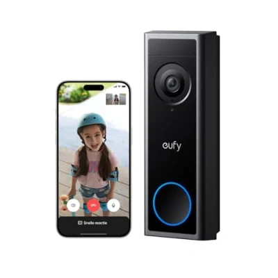 Afbeelding van eufy Video Doorbell C30, werkt op batterijen, 2K FHD, 16:9 vergroot zicht, eenvoudige installatie, live videogesprekken, mens en bewegingsdetectie, compatibel met HomeBase S380