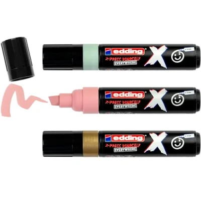 Afbeelding van edding 6900 X multimarker set van 3 goud, mint, pastel roze voor alle ondergronden geschikt beitelpunt 2 10 mm vegan inkt gemaakt gerecycled plastic lokaal geproduceerd in Duitsland