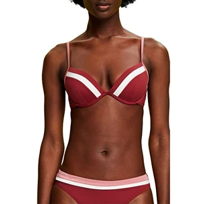 Afbeelding van Esprit Tayrona PAR Padded Plunge Bikinitop, Dames, Maat: 42xA, Dark red
