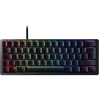 Afbeelding van Razer Huntsman Mini (Paarse schakelaar) Compact 60% Gaming Keyboard (Klikkende Optische Mechanische Schakelaars, Doubleshot PBT Keycaps, Afneembare USB C Kabel) QWERTY DE Layout Zwart