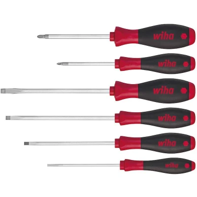 Afbeelding van Wiha Schroevendraaierset SoftFinish sleufkop, Pozidriv 6 delig (07153)