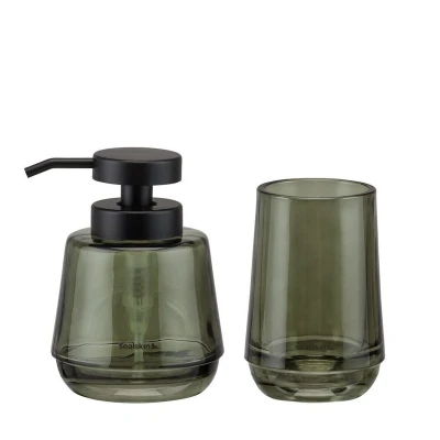 Afbeelding van Sealskin Mood Badkamerset Zeepdispenser 380 ml Tandenborstelbeker Groen