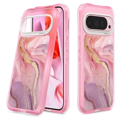 Afbeelding van CYRILL van Spigen UltraSheer hoesje [stofvrij] doorschijnend compatibel met Google Pixel 9/9 Pro (2024) Amethyst Marble