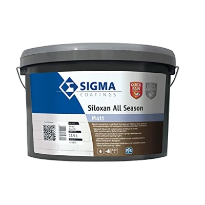 Afbeelding van Sigma Siloxan All Season White 12,5 l siliconenhars gevelverf vroegbestendig na al 20 minuten 30% lichter filmbescherming tegen algen en schimmels