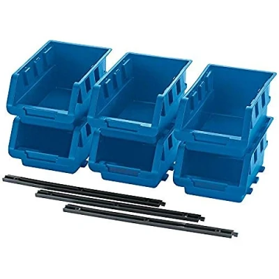 Afbeelding van Draper 38114 Plastic opbergunit Set, Medium, Pack van 6, Blauw