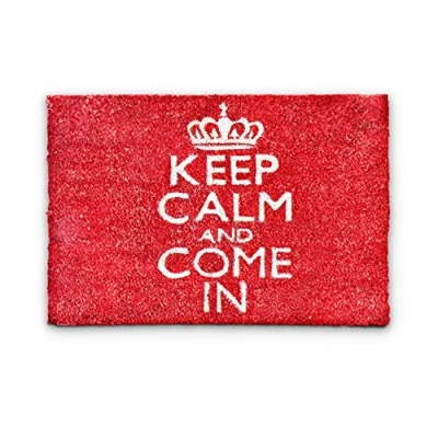 Afbeelding van Relaxdays deurmat kokos KEEP CALM, voetmat, antislip kokosmat, doormat