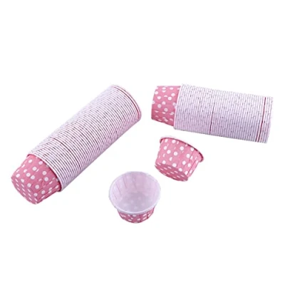 Afbeelding van 100 stks Polka Dot Bakken Cups Mini Kleurrijke Krullen Cupcake Liners Muffin Cases Papier voor Verjaardagsfeestje Bruiloft Decoratie(Roze)