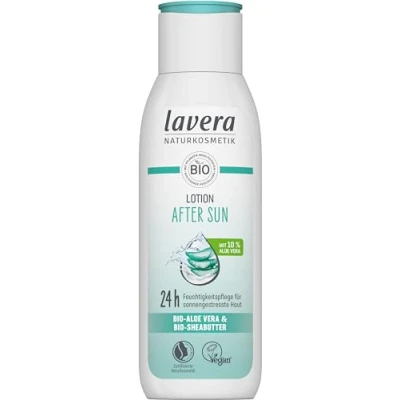 Afbeelding van lavera After Sun Lotion, 24 uur vochtinbrengende crème, rustgevend en verkoelend, zonwering, veganistisch, natuurlijke kosketiek, 200 ml