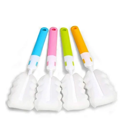 Afbeelding van INVODA 4 STKS Flessenborstel, Fleswasmachine Set Lange Spons Fles Reinigingsborstels Baby Cleaner Borstel, Tepelborstel (4 stuks)