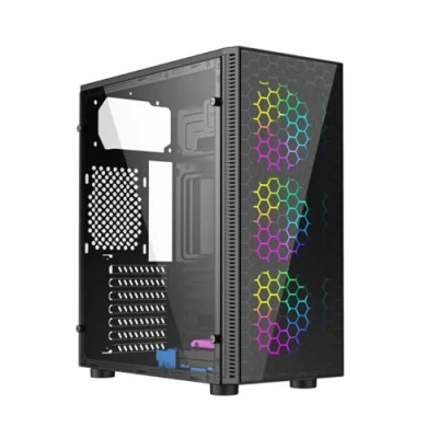 Afbeelding van Gembird ARGB kast voor gamers Fornax 500 bl (ATX, mATX, Mini ITX), PC behuizing, Zwart