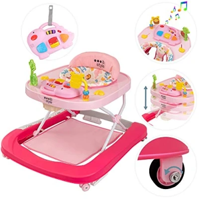 Afbeelding van ib style® Little DINO loopstoelbabywalker loopwagen licht en geluidEN 1273:2020 Roze
