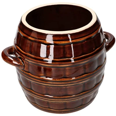 Afbeelding van KOTARBAU® keramische fermentatiepot, 2,5 l, vat, steengoedpot, komkommerpot, zuurkoolpot, steengoed, inmaakpot, steengoed pot, aardewerk