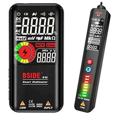 Afbeelding van Intelligente digitale multimeter en spanningsdetector met groot kleurenscherm, automatische elektricien testset BSIDE S10 X1, multifunctionele voor elektrische draden