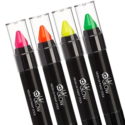 Afbeelding van Neon Face Paint Stick van UV Glow Echt en origineel product gloeit helder onder licht! (Set 4)