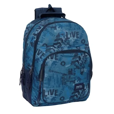 Afbeelding van Safta NEW EDITION Schoolrugzak voor kinderen, ideaal kinderen van verschillende leeftijden, comfortabel en veelzijdig, kwaliteit weerstand, 32 x 15 42 cm, marineblauw, M, casual