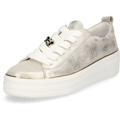 Afbeelding van Remonte D1C03 Low Top sneakers voor dames, lage schoenen, losse inlegzool, Goud 60, 43 EU