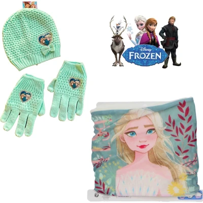 Afbeelding van Disney Frozen set Muts+Handschoenen+Colsjaal Groen Maat 52 cm (±3 6 jaar)